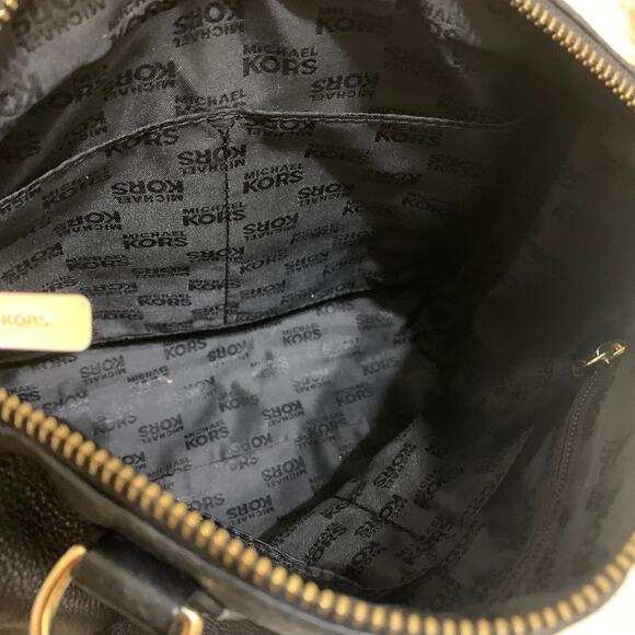 MICHAEL KORS Vintage Pebbled Black Leather Medium MARGO Zip Top Satchel - Picture 14 of 16